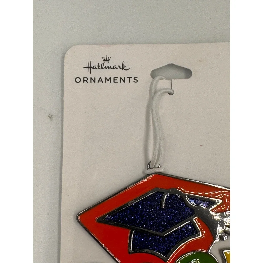 Hallmark 2024 Graduation Ornament Multicolor Glitter Cap Metal 1HAJ2061 NWT